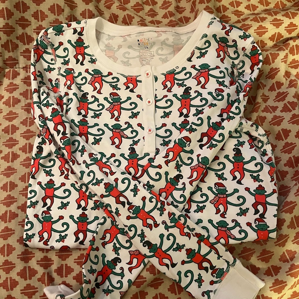Roller Rabbit Christmas PJs Sz 14